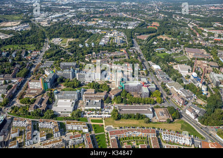 Funke Media, Essen, green center of Essen, university district, near university Essen, Essener Innenstadt, Funke-Medien-Campus, FunkeMedien, Ruhrgebie Stock Photo