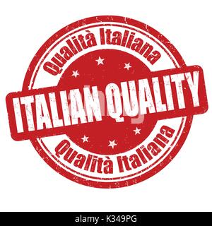 Italian quality grunge rubber stamp on white background, vector illustration Stock Vector