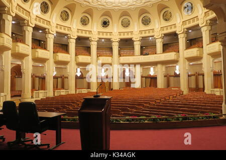 Luxurious interior of Romanian parliament. Stock Photo