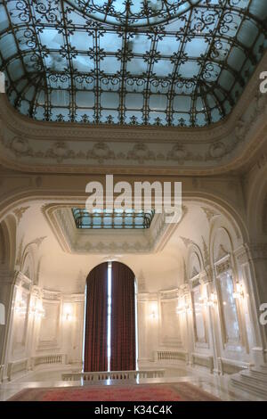 Luxurious interior of Romanian parliament. Stock Photo