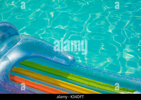 Closeup of air mattress at swimming pool. Stock Photo