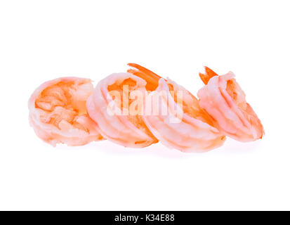 Cooked shrimps isolated on white background. Stock Photo