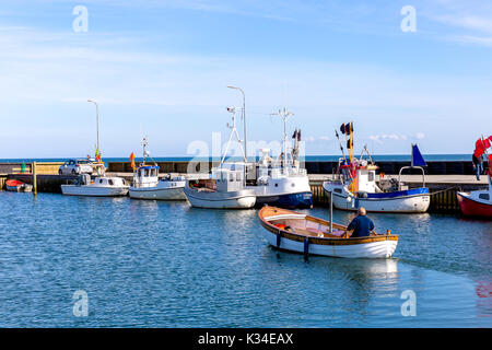 The harbor of the little danish village Aalbæk near Skagen in the Area of Kattegat Stock Photo