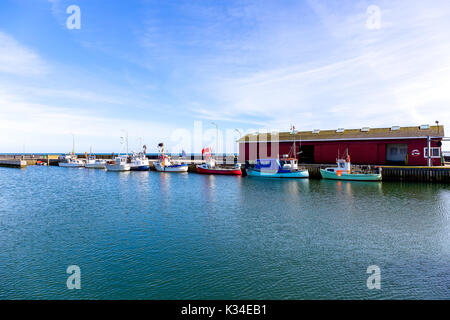 The harbor of the little danish village Aalbæk near Skagen in the Area of Kattegat Stock Photo