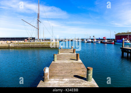 The harbor of the little danish village Aalbæk near Skagen in the Area of Kattegat Stock Photo