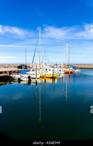 The harbor of the little danish village Aalbæk near Skagen in the Area of Kattegat Stock Photo