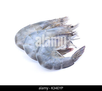 Raw prawns isolated on white background Stock Photo