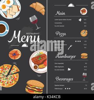 restaurant food menu design with chalkboard Stock Vector