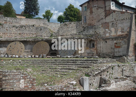 Brescia, Italy, 11 August 2017, Museum of the Roman ruins and Santa Giulia Stock Photo