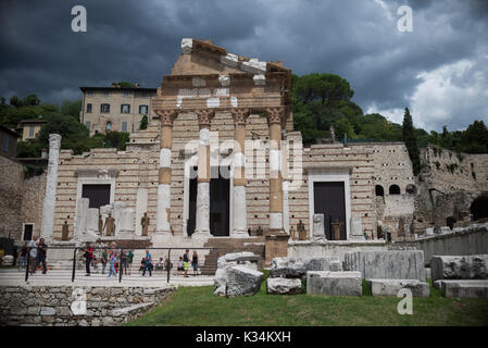 Brescia, Italy, 11 August 2017,  Museum of the Roman ruins and Santa Giulia Stock Photo