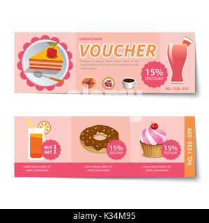 bakery voucher discount  template design Stock Vector