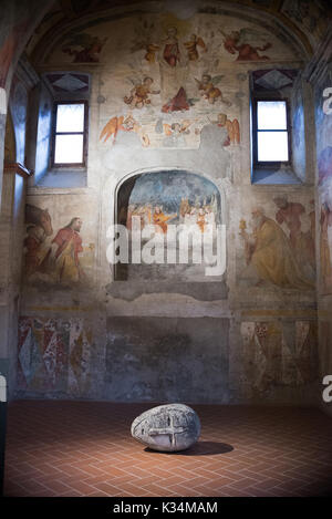 Brescia, Italy, 11 August 2017, old sculpture in Museum of the Roman ruins and Santa Giulia Stock Photo