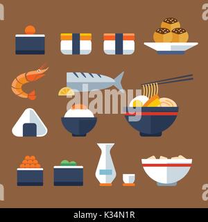 japan food flat icon Stock Vector
