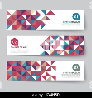 abstract triangle banner flat design Stock Vector