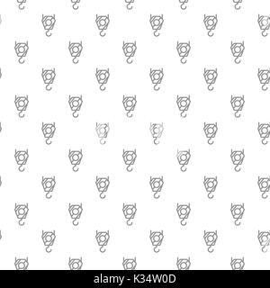 Unique digital crane hook seamless pattern with various icons and symbols on white background flat vector illustration Stock Vector