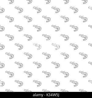 Unique digital shrimps seamless pattern with various icons and symbols on white background flat vector illustration Stock Vector