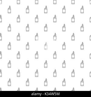 Unique digital vape seamless pattern with various icons and symbols on white background flat vector illustration Stock Vector
