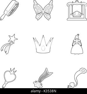 Princess Accessories Icons Set Outline Style, Princess Drawing, Accessories  Drawing, Outline Drawing PNG and Vector with Transparent Background for  Free Download