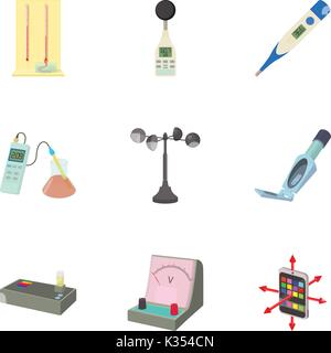 Electronic measuring device icons set Stock Vector