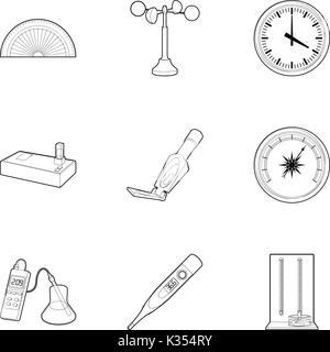 Electronic measuring device icons set Stock Vector