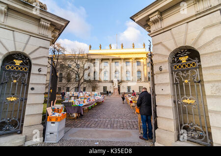 Book market outside Humboldt-Universität Humboldt University, Unter den Linden, Berlin, Germany Stock Photo
