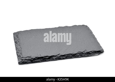 a rectangular piece of slate stone on a white background Stock Photo