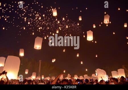 Loy Krathong Yi Peng festival Chiang Mai Thailand Stock Photo