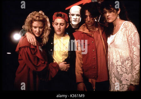 BILL AND TED'S BOGUS JOURNEY   [US 1991]  centre ALEX WINTER, WILLIAM SADLER as The Grim Reaper, KEANU REEVES     Date: 1991 Stock Photo