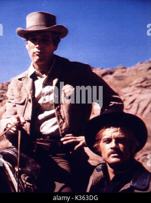 BUTCH CASSIDY AND THE SUNDANCE KID PAUL NEWMAN, ROBERT REDFORD     Date: 1969 Stock Photo