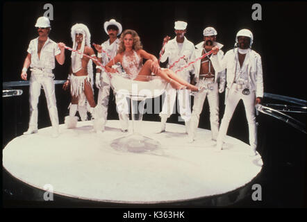 CAN'T STOP THE MUSIC [US 1980] DAVID HODO, FELIPE ROSE, RANDY JONES, VALERIE PERRINE, ALEX BRILEY, GLENN HUGHES AND RAY SIMPSON as 'Policeman'   CAN'T STOP THE MUSIC     Date: 1980 Stock Photo