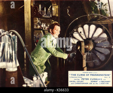 THE CURSE OF FRANKENSTEIN PETER CUSHING A HAMMER FILM PRODUCTION     Date: 1957 Stock Photo