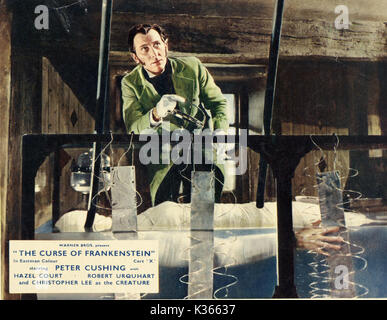 THE CURSE OF FRANKENSTEIN PETER CUSHING A HAMMER FILM PRODUCTION     Date: 1957 Stock Photo