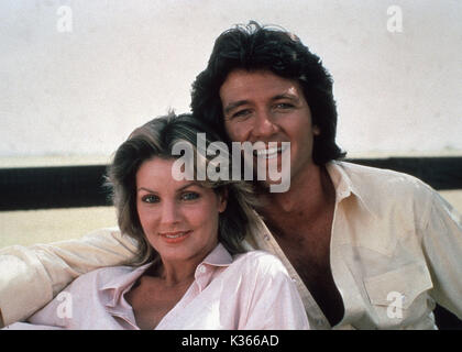 DALLAS PRISCILLA PRESLEY AS JENNA WADE, PATRICK DUFFY AS BOBBY EWING Stock Photo