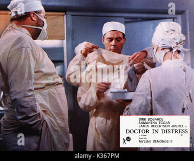 DOCTOR IN DISTRESS RANK FILMS/GENERAL FILMS JAMES ROBERTSON JUSTICE, DIRK BOGARDE     Date: 1963 Stock Photo