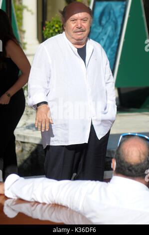 Venice, Italy. 01st Sep, 2017. 74th Venice Film Festival, Personalities leaving Excesior pier. Pictured: Lino Banfi Credit: Independent Photo Agency Srl/Alamy Live News