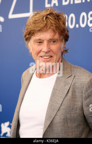 Venice, Italy. 01st Sep, 2017. VENICE, ITALY - SEPTEMBER 01: Robert Redford attends the 'Our Souls At Night' photocall during the 74th Venice Film Festival at Sala Casino on September 1, 2017 in Venice, Italy. Credit: Graziano Quaglia/Alamy Live News Stock Photo