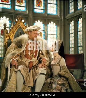 HENRY VIII AND HIS SIX WIVES KEITH MICHELL, JANE ASHER as Jane Seymour     Date: 1973 Stock Photo