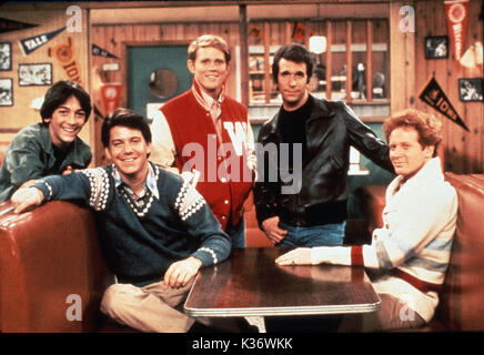 HAPPY DAYS SCOTT BAIO, ANSON WILLIAMS, RON HOWARD, HENRY WINKLER, DON MOST Stock Photo