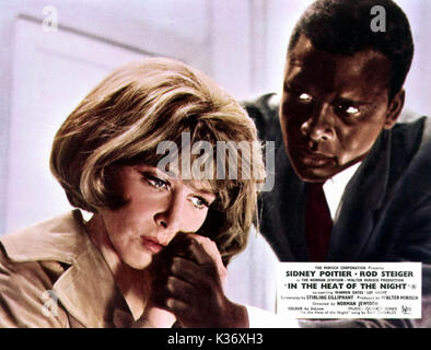 IN THE HEAT OF THE NIGHT LEE GRANT, SIDNEY POITIER     Date: 1967 Stock Photo