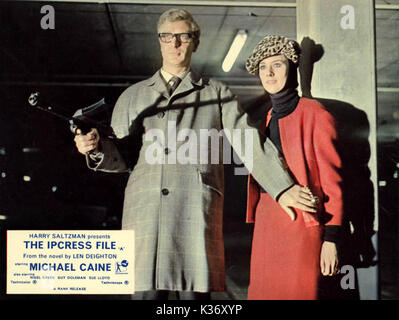 THE IPCRESS FILE MICHAEL CAINE AS HARRY PALMER, SUE LLOYD AS JEAN COURTNEY     Date: 1965 Stock Photo