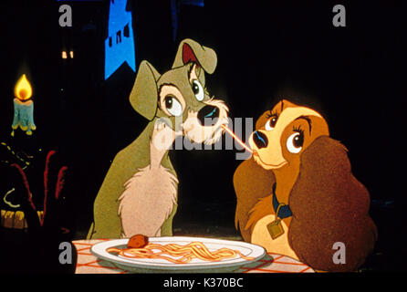 THE LADY AND THE TRAMP WALT DISNEY PICTURES     Date: 1955 Stock Photo