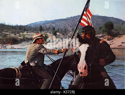 MAJOR DUNDEE CHARLTON HESTON AND RICHARD HARRIS A COLUMBIA PICTURE     Date: 1965 Stock Photo