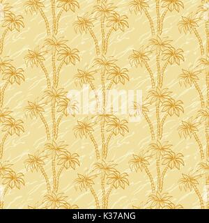 Seamless pattern, palm trees contours Stock Vector