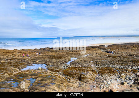 Rocky beach at Westward Ho, Devon, England, UK Stock Photo