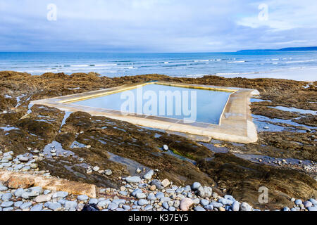 Seawater swimming pool at Westward Ho, Devon, England, UK Stock Photo