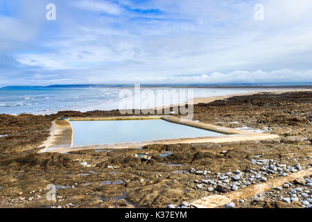 Seawater swimming pool at Westward Ho, Devon, England, UK Stock Photo