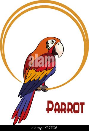 Cartoon Parrot on the Ring Stock Vector