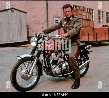 WHERE EAGLES DARE MGM CLINT EASTWOOD MOTORCYCLE 1960s : NORTON   WHERE EAGLES DARE MGM CLINT EASTWOOD MOTORCYCLE 1960s : NORTON     Date: 1968 Stock Photo