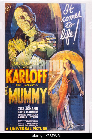 1932 poster for horror film The Mummy, starring Boris Karloff and Zita ...