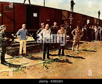 VON RYAN'S EXPRESS [US 1965] JOHN LEYTON, SERGIO FANTONI, FRANK SINATRA, EDWARD MULHARE, TREVOR HOWARD AND MICHAEL GOODLIFFE A 20TH CENTURY FOX FILM     Date: 1965 Stock Photo